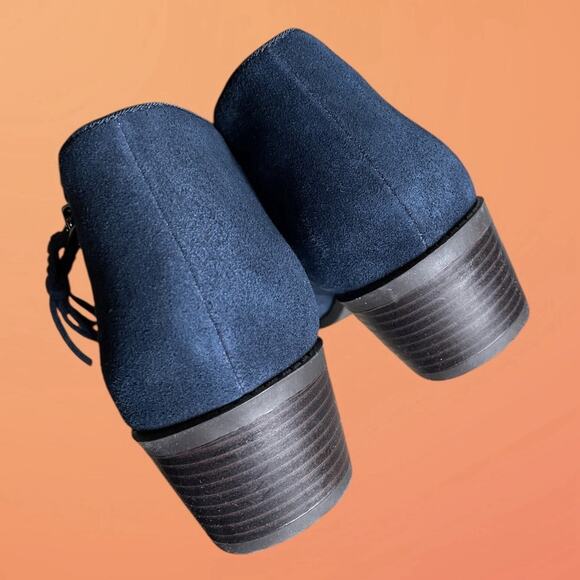 Vionic Womens Shyanne Navy Blue Zipper Suede Booties Ankle Boots Shoes 11 - Picture 8 of 10